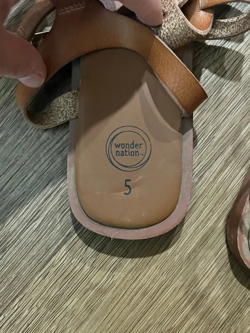 wonder nation Brown Strappy Gladiator Sandals for Kids